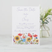 Uitnodiging Bewaar de. Dave bloemig Zou Werken (Staand voorkant)