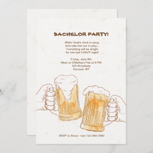 Uitnodiging bier proosten (Voorkant / Achterkant)