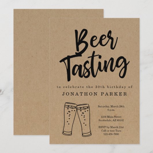 Uitnodiging bierproeverij (Voorkant / Achterkant)