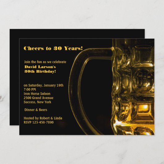 Uitnodiging Bierpul (Voorkant / Achterkant)