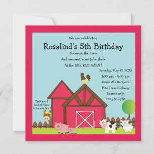 Uitnodiging Big Red Barn Birthday Party