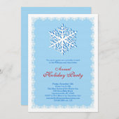 Uitnodiging Big Snowflake Holiday Party (Voorkant / Achterkant)