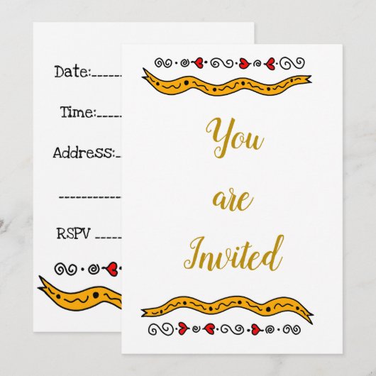 Uitnodiging bij alle gelegenheden (Voorkant / Achterkant)