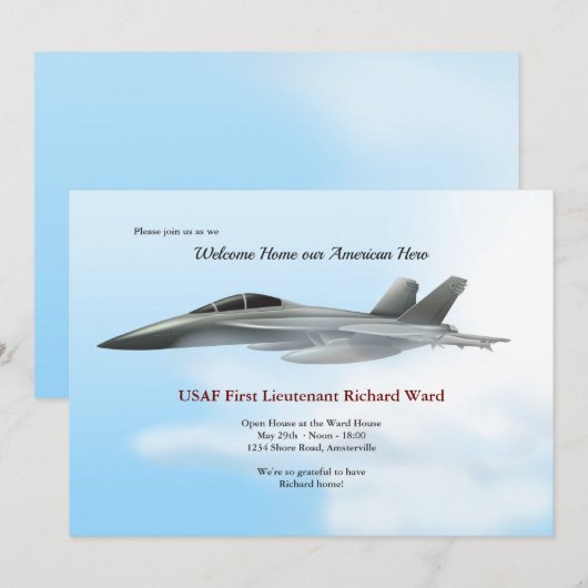 Uitnodiging bij de introductiepagina Airforce Plan (Voorkant / Achterkant)