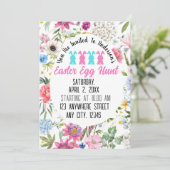 Uitnodiging bij paasfeest van de eitjesjacht (Staand voorkant)