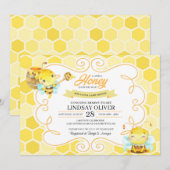 Uitnodiging bijen Baby shower (Voorkant / Achterkant)