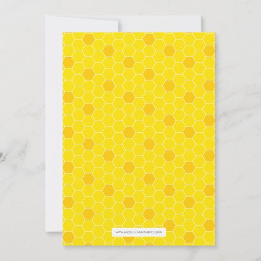 Uitnodiging bijen Baby shower (Achterkant)