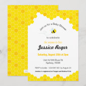 Uitnodiging bijen Baby shower (Voorkant / Achterkant)