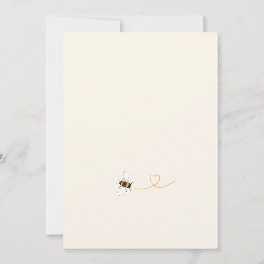 Uitnodiging bijen Baby shower (Achterkant)