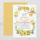 Uitnodiging bijen Baby shower (Voorkant / Achterkant)