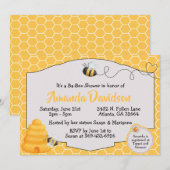 Uitnodiging bijen Baby shower (Voorkant / Achterkant)