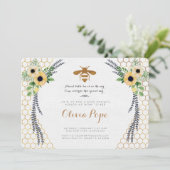 Uitnodiging bijen Baby shower (Staand voorkant)