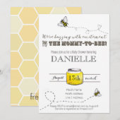 Uitnodiging bijen Baby shower (Voorkant / Achterkant)