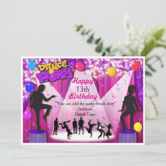 Uitnodiging bijzondere danspartner (Staand voorkant)