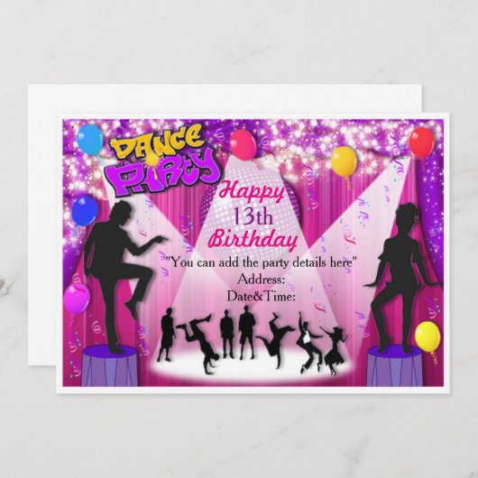 Uitnodiging bijzondere danspartner (Voorkant / Achterkant)