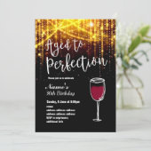 uitnodiging, Birthday Party, gerijpt om wijn te pe Kaart (Staand voorkant)