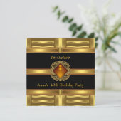 Uitnodiging Black Gold on Gold 40ste verjaardagsfe (Staand voorkant)