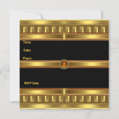 Uitnodiging Black Gold on Gold 40ste verjaardagsfe (Achterkant)