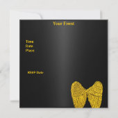 Uitnodiging Black Gold Wings (Achterkant)