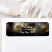 Uitnodiging Black Shadows & Leopard Print Feest Etiket (Insitu)