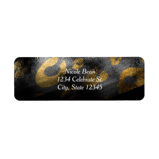 Uitnodiging Black Shadows & Leopard Print Feest Etiket (Voorkant)