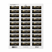 Uitnodiging Black Shadows & Leopard Print Feest Etiket (Full Sheet)