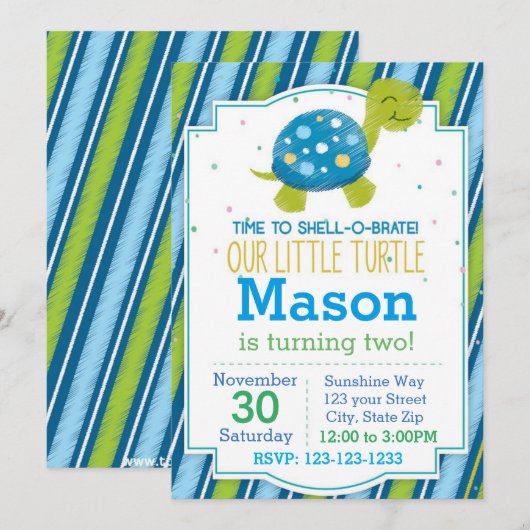 Uitnodiging (blauw) om vogelverschrikkingen te vie (Voorkant / Achterkant)