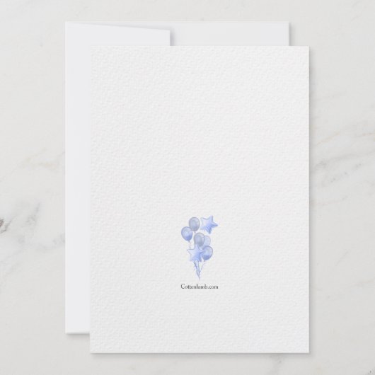 Uitnodiging Blauwe Ballonnen (Achterkant)