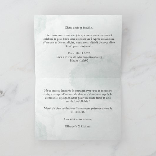 Uitnodiging "Blauwe bloemen" (Binnen)