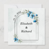 Uitnodiging "Blauwe bloemen" (Voorkant)