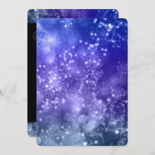 Uitnodiging Blauwe Bokeh van de Eve Partij van het (Voorkant / Achterkant)