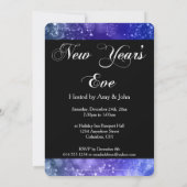 Uitnodiging Blauwe Bokeh van de Eve Partij van het (Achterkant)