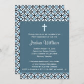 Uitnodiging blauwe communiqué / Aankondiging (Voorkant / Achterkant)