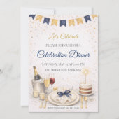Uitnodiging Blauwe Goud Celebratie Nacht (Voorkant)