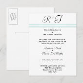 Uitnodiging - Blauwe lijn Briefkaart (Voorkant / Achterkant)