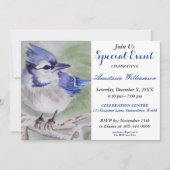 UITNODIGING BLAUWE VOGEL VAN GELUK FEestELIJK EVEN (Voorkant)