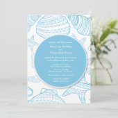 Uitnodiging Blauwe Zee Schelpen (Staand voorkant)