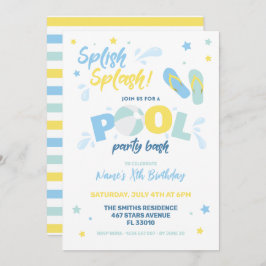 Uitnodiging Blauwe Zwembadfeest