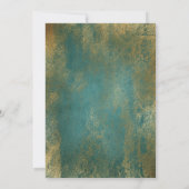 Uitnodiging blauwgroen Gold Lights Graduation Part (Achterkant)