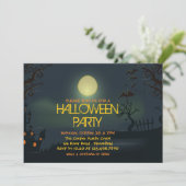 Uitnodiging Bleke Maan Halloweenfeest (Staand voorkant)