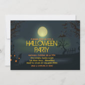 Uitnodiging Bleke Moon Halloween-partij (Voorkant)