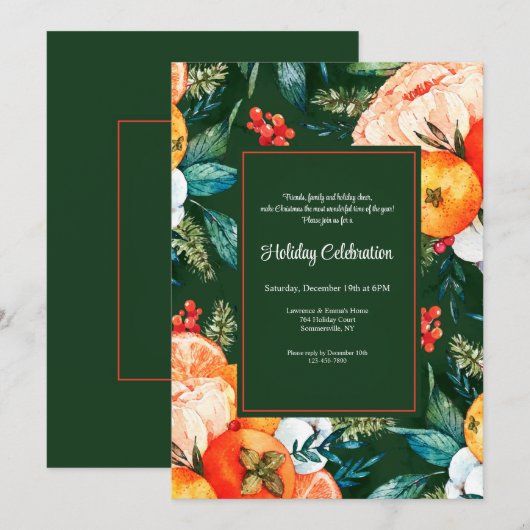 Uitnodiging Bloemen en Fruit (Voorkant / Achterkant)