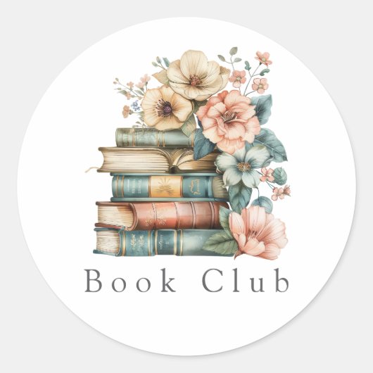 Uitnodiging Bloemenboekenclub Ronde Sticker (Voorkant)