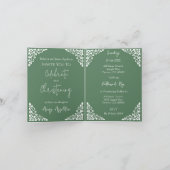 Uitnodiging Bloemenkruis doop varen Groen (Binnen)