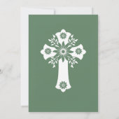 Uitnodiging Bloemenkruis Doop varen Groen (Achterkant)