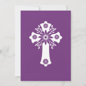 Uitnodiging Bloemenkruis Doop Zoete Pruim (Achterkant)