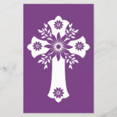 Uitnodiging Bloemkruis Doop Zoete Pruim Budget Flyer (Achterkant)