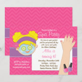 Uitnodiging Blonde Spa Birthday (Voorkant / Achterkant)