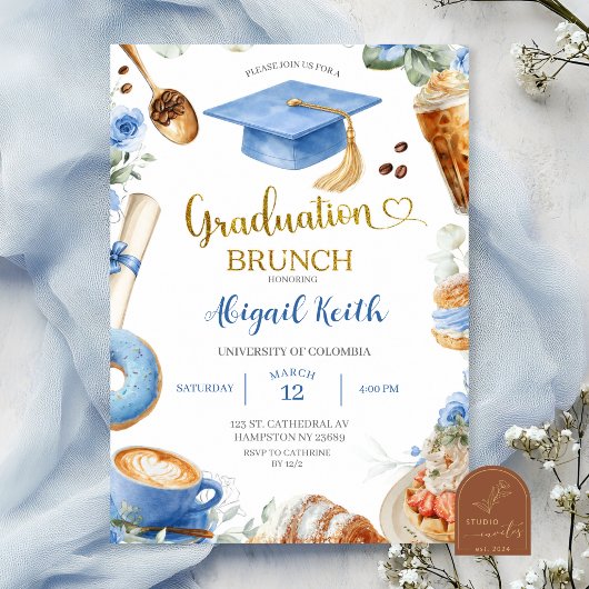 Uitnodiging Blue Coffee Afstudeerbrunch