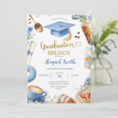 Uitnodiging Blue Coffee Afstudeerbrunch (Staand voorkant)